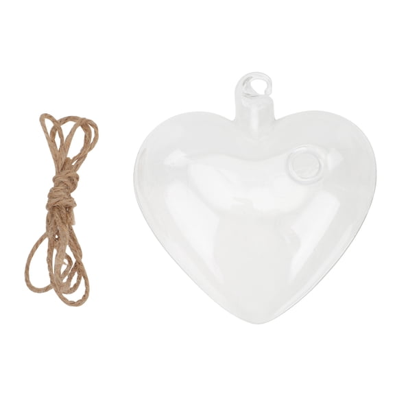 Supvox Glass Hydroponics Planter Heart Shaped Transparent 1Set