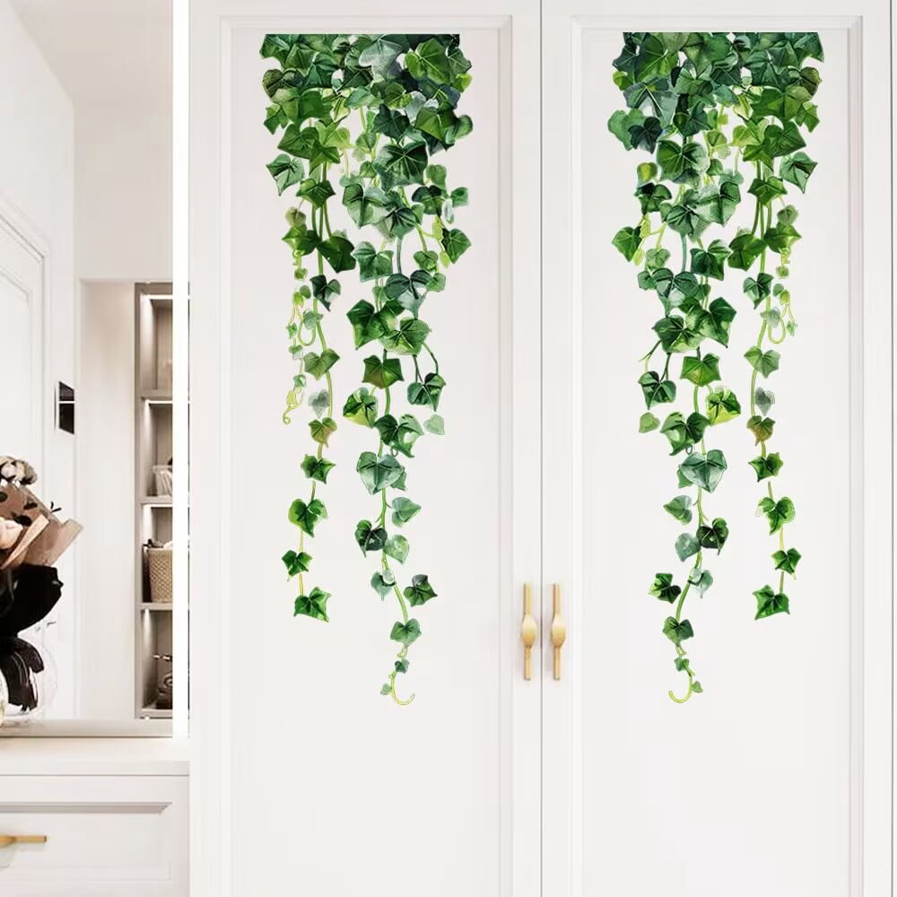 Hanging Vine Wall Decals Evergreen Ivy Leaves Wall Stickers Bedroom ...