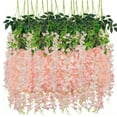thumbnail image 1 of Hanging Violet Artificial Flowers Garland, Silk Orchid Wall Decor, Fake Flower Hanging Vine for Home Wedding Party Shop Cafe Doorway Balcony Interior Decoration, 1 of 6