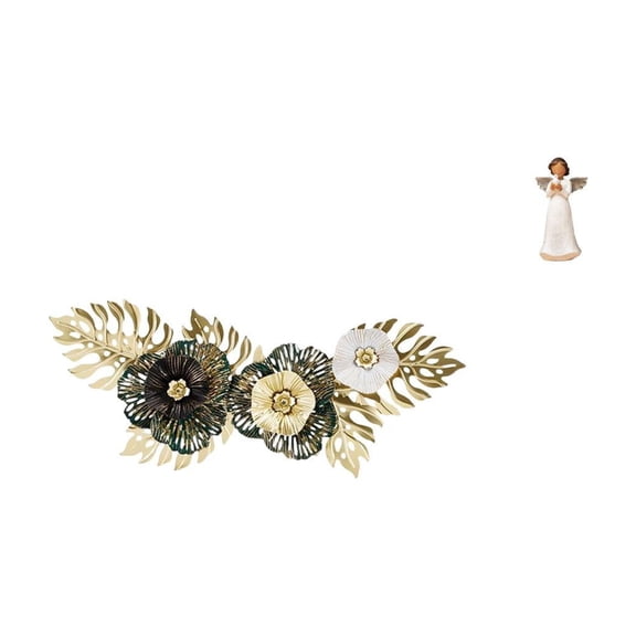 Hanging Wall Art Metal Wall Decor Angel Resin Figurine Iron and Resin Material for Dining Room Living Room Hotel