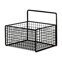 Hanging Wall Basket Over the Cabinet Door Organizer Wire Baskets for Organizing -No Drilling Adhesive Wall Storage Basket, Space-Saving Hanging Baskets for Brathroom, Kitchen