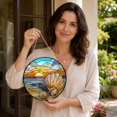 thumbnail image 1 of Hanging Wall Decor, Acrylic glass Suncatcher, Nautical Wall Decor, Beach House Decor, 8 Inch Round 2D Coastal Seascape Hanging Decoration for Indoor and Outdoor Use, 1 of 7