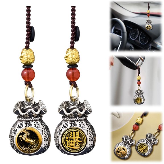 Hanging Wall Decor,Chinese Zodiac Wealth Bag Pendant Charm For Daily Fortune Rotating God Of Wealth Bag Luck And Keychain For Good Fortune