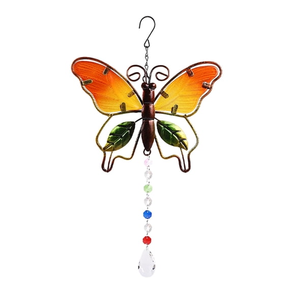 Hanging Wall Decor,Crystal For Windows Butterfly Crystal Ball Hanging Crystals Ornament For Home Garden Office Wedding Festival Decoration