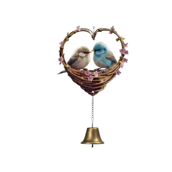 Hanging Wall Decor, Farmhouse Spring Decor, 30inWoven Nest, Spring Farmhouse Decor, Heart Details, Valentine's Day Decorations, Pink, 1 Pc