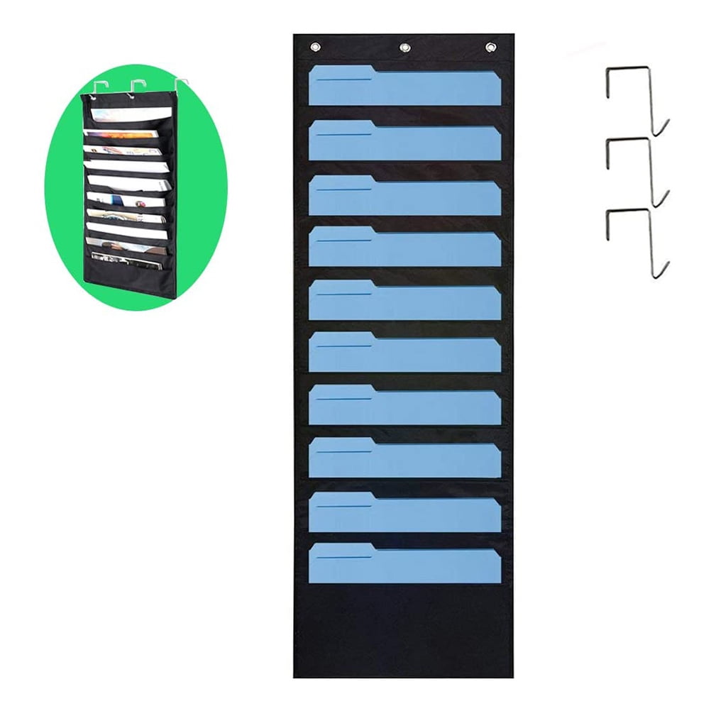 Hanging Wall Organiser 10 Pocket Wall Hanging File Organiser Storage ...