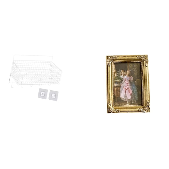 Hanging Wall Organizer Cabinet Storage Basket Resin Picture Frame Stand Hanger Large Size for Living Room Dorm