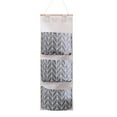 thumbnail image 1 of Hanging Wall Organizer, Fabric Storage Bag With 3 Pockets, Cotton Linen Door Organizer for Bedroom Bathroom Office, 23.82 x 8.27 in, 1 of 6