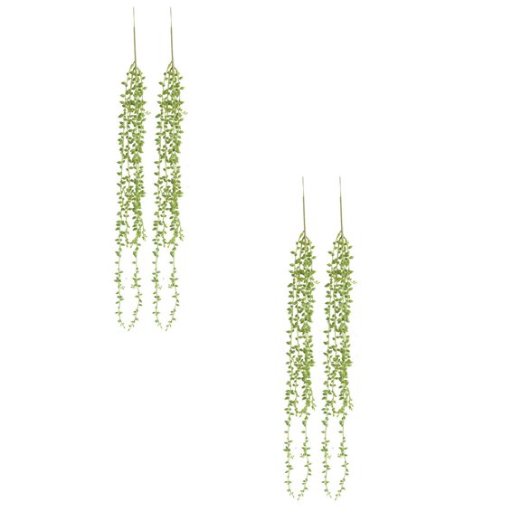 Hanging Wall Plastic Artificial Succulents Beads Green Vines Flower Lover Tears 2PCS,78 cm,Pink