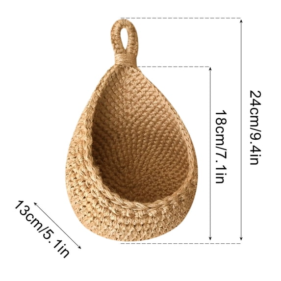 Hanging Wall Vegetable & Fruit Basket, Nylon Storage Basket with Loop Handle for Onions, Garlic & Kitchen Produce Organization Decor