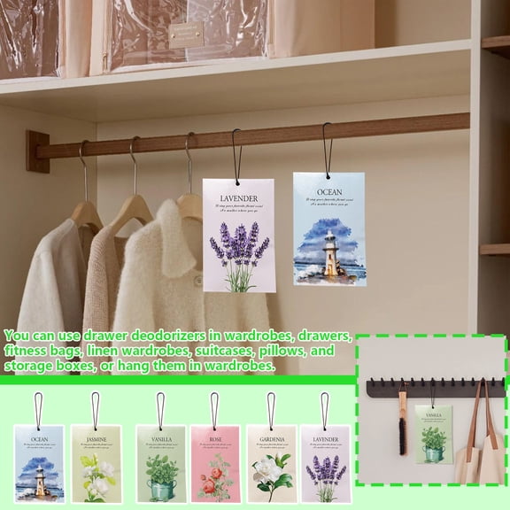 Hanging Wardrobe Aromatherapy Bags With Lavender Fragrance, Long-Lasting Scent For Enclosed Spaces, 4-Pack Sachets For Freshness And Mite Removal, Suitable For Drawers, Wardrobes,