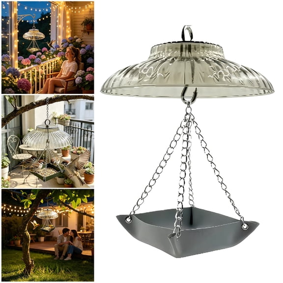 Hanging Wild Bird Feeder With Large Capacity Holder For Outdoor Garden Yard Birdhouse Hook Squirrel Head Feeder Feeders Squirrel Proof for outside Solar Birds 3 Tube Feeder Feeder with Upside down