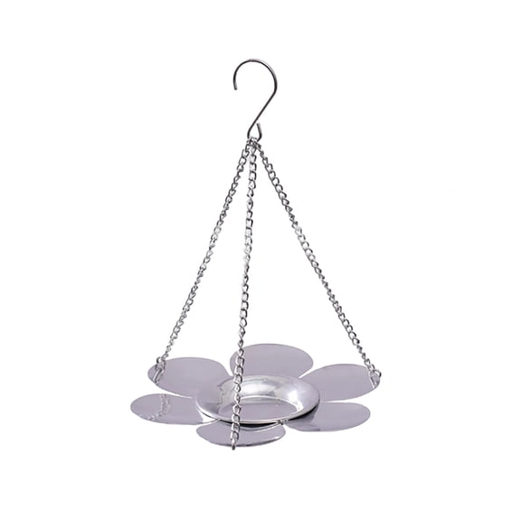 Hanging Wild Bird Feeder Large Outdoor Tray Style for Gardens and Backyards Garden Construction Elevated Feeding Station, 22 cmx29 cm, Silver