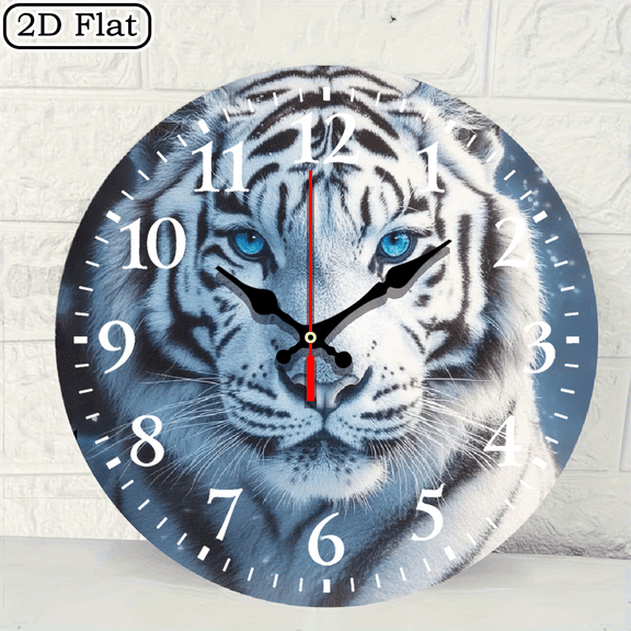 Hanging Wind Chime, A Round Sign Featuring A Portrait 2D Flat 1pc 10Inch Design Silent Wall Clock - Wooden, Ideal for Living Room, Kitchen, Office Decor, Perfect Christmas Gift