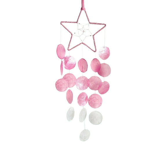 Hanging Wind Chimes for Outside Decoration,Balcony Garden Decor of Star Shaped Capiz Shell Wind Chime,Coastal Style Decor for Indoor/Outdoors,Great Gift for Women