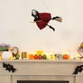 thumbnail image 1 of Hanging Witch Broom Halloween Decor - Sound Effect Party Prop Haunted House Accessory Gift for Horror Theme Parties(Red), 1 of 6