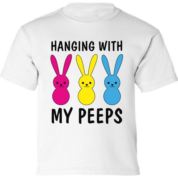 Hanging With My Peeps Graphic Shirt - Happy Easter Day Infant SHirt - Christian T-Shirt Boys Girls Outfit Gifts