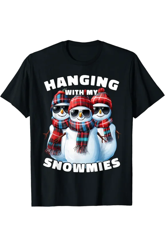 Hanging With My Snowmies Snowman Pyjamas T-Shirt