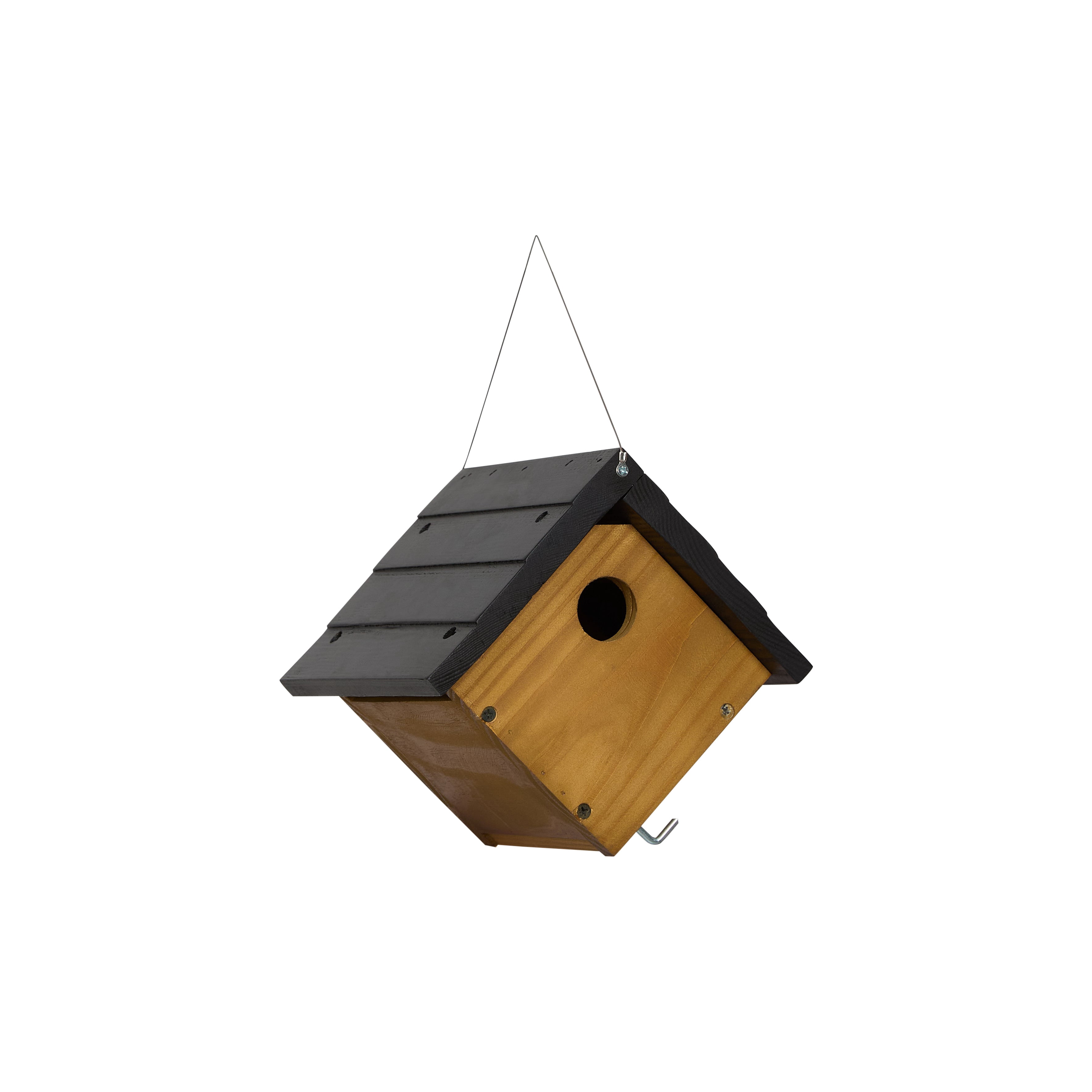 Hanging Wooden Bird House with Rope
