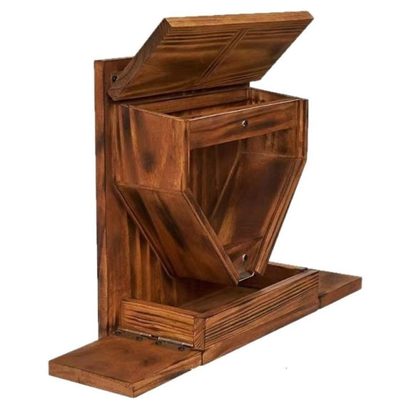 Hanging Wooden Feeders For Squirrels Outdoor Garden With Large Capacity Storage Easy Install
