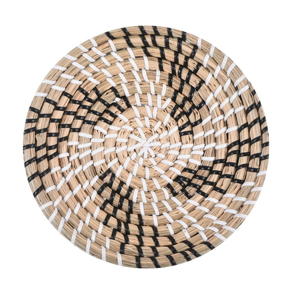 Hanging Woven Basket for Wall Decor Rattan Flat Basket, Decorative Round Wall Basket (20cm - Style B)