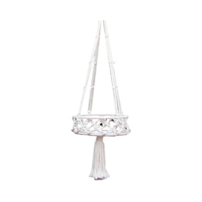 Hanging Woven Plants Hanger Indoor Floating Shelf with Nylon String Display Rack for Flower Pots and Home Decor