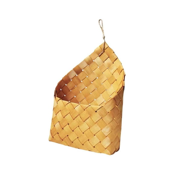 Hanging Woven Rattan Wall Vase Organizer for Succulent Dried Flowers Home Decoration Farmhouse Storage Planter Boho Style