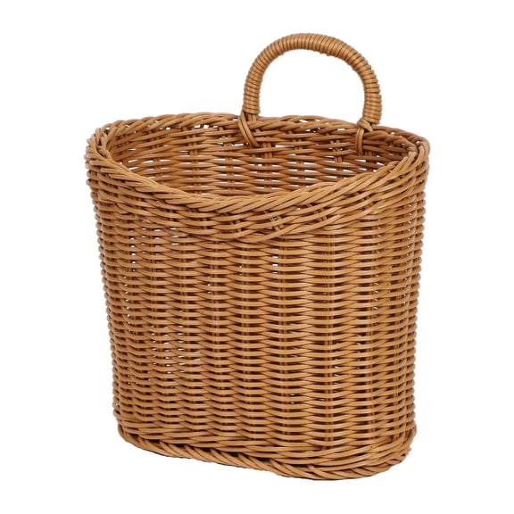 Hanging Woven Wicker Baskets, Handmade Rattan Wall-mounted Flower Pots, Wall-woven Storage Baskets