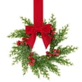 thumbnail image 1 of Hanging Xmas Wreaths with Red Bow Artificial Christmas Cabinet Wreaths Small Christmas Wreath for Kitchen Cabinet Doors Front Door Window Wall Winter Decor, 1 of 5