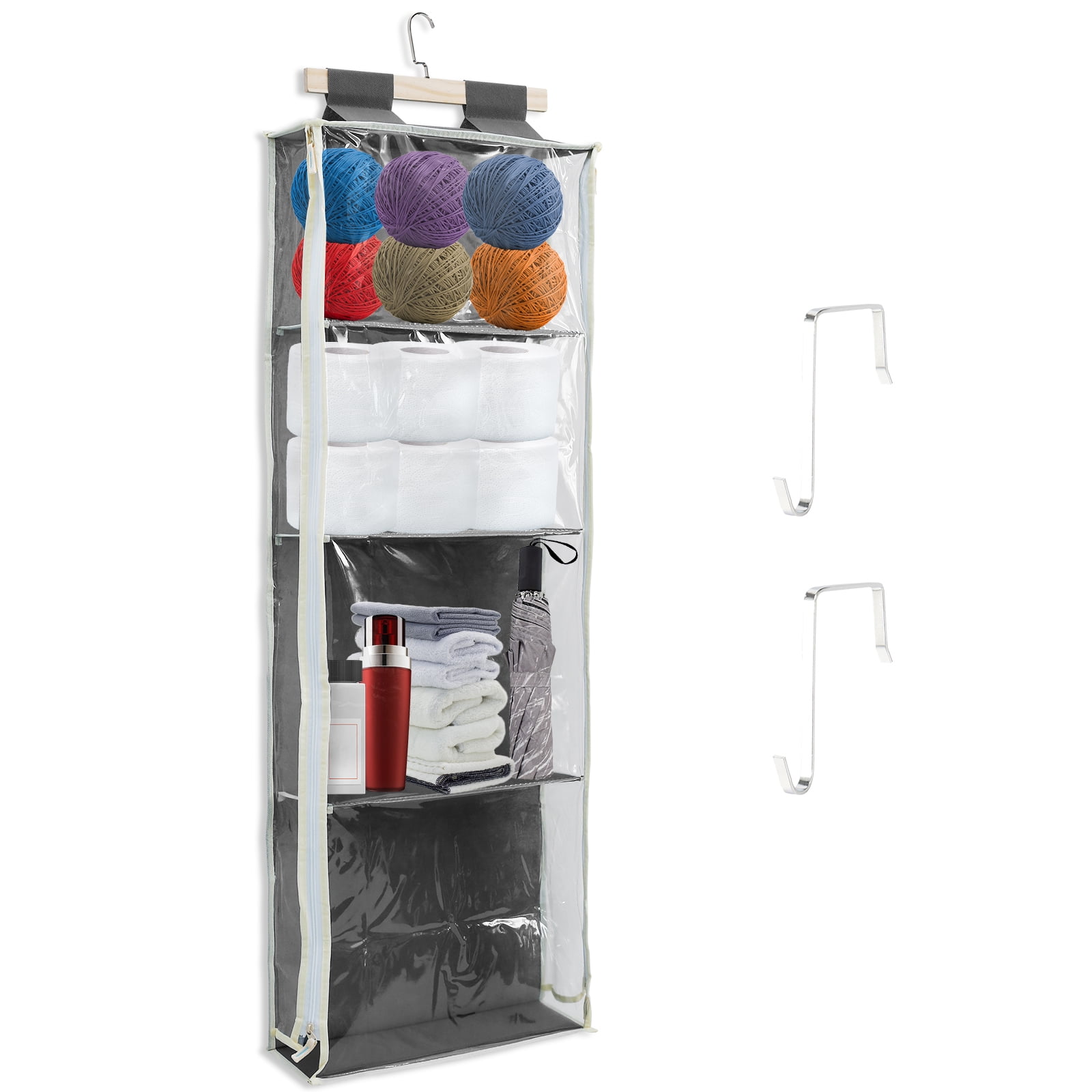 Hanging Yarn Storage with 4 Large Pockets Large Capacity Knitting ...