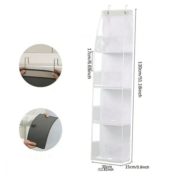 Hanging cloth storage box behind the door, wardrobe storage box, 4/6 large capacity pockets, bedroom and bathroom food storage