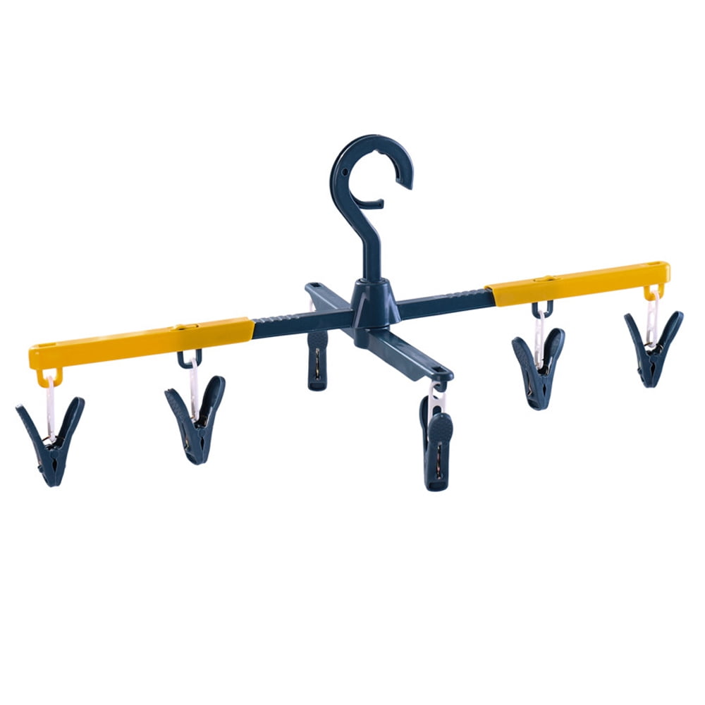 Hanging clothes dryer, 6 Clips, Blue/Yellow