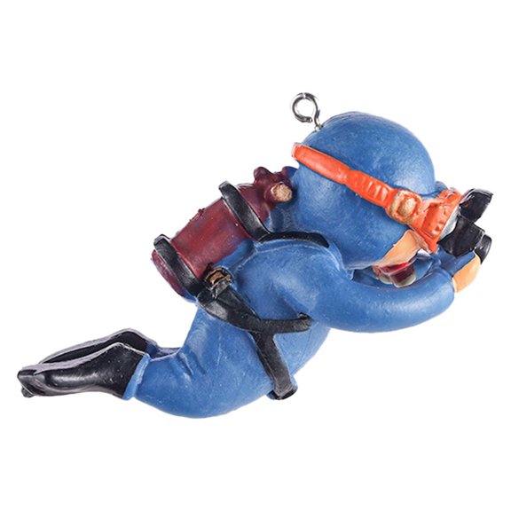 Hanging for Aquariums - Elegant Blue Guy Diver Ornament for Fish Tanks 1 Piece