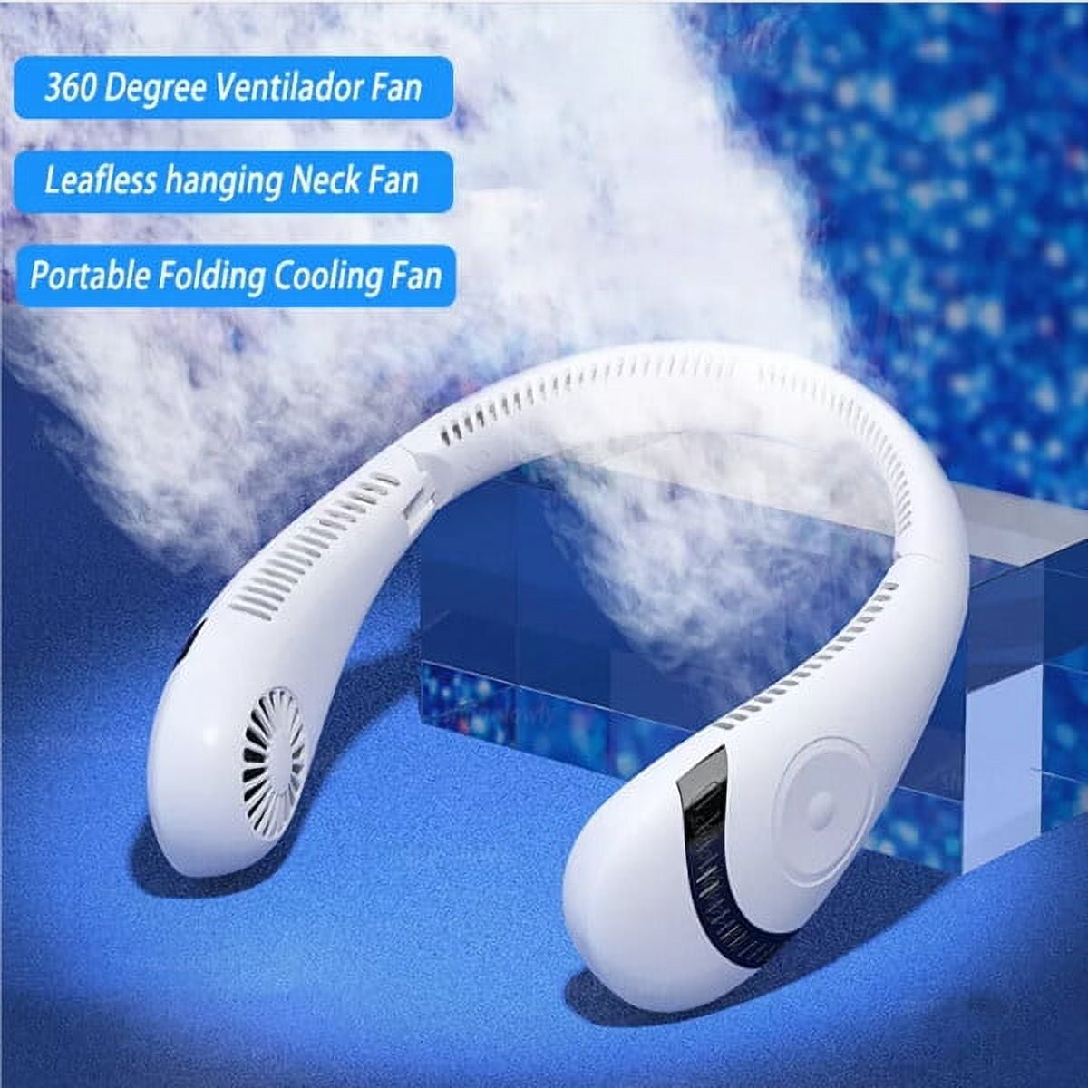 Rechargeable 5000mAh Portable Hands-Free Hanging Neck Fan, Foldable ...