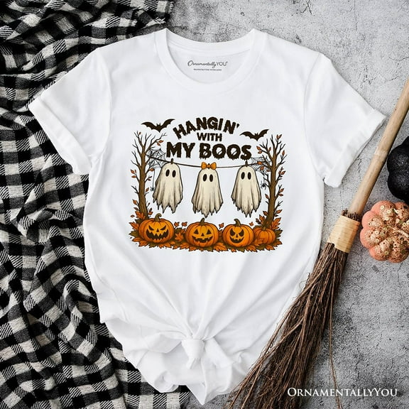 Hanging with My Boos Ghost T-Shirt, Funny Halloween Spooky Season Tee