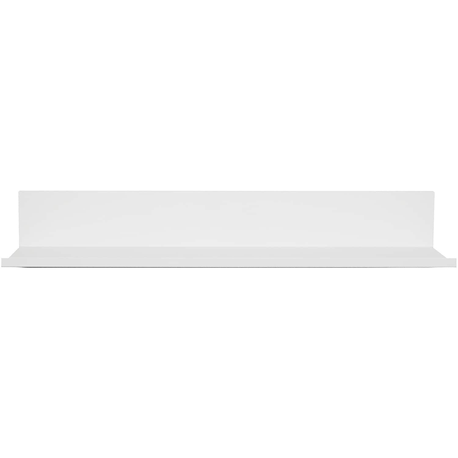 White Aluminum 18-Inch No-Stud Floating Wall Shelf