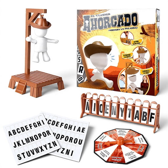 Hangman Game Box, Mystery Word Guessing Party Toy, Family Fun Interactive Board Game, Educational Learning Tool