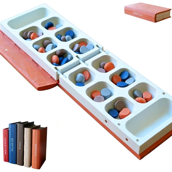 Hangman Game Magnetic Cowboy, Playbook Board Game, 3D Printed Magnetic Chess Set, Four in a Row, Sea Battle, Backgammon, Mancala, Portable Books Design Board Game for Adults