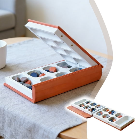 Hangman Game Cowboy, Playbook Board Game, 3D Printed Mancala Board Game, Chess Set, Four in a Row, Sea Battle, Backgammon, Sling Puck, Books Design for Adults (Mancala)