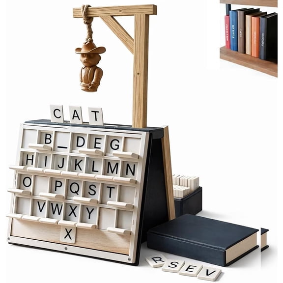 Hangman GamePlaybook Board GamePlayBook'd - Hangman,Vocabulary Words Spelling Challenge Table Game,Portable Books Design Board Game for Adults