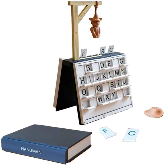 Hangman Game, Playbook'd Hangman, Playbook Board Game, 3D Printed Magnetic Chess Set, Four in a Row, Sea Battle, Backgammon, Mancala, Portable Books Design Board Game for Adults