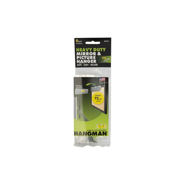 Hangman Silver Mirror/Picture Hanging Kit 75 lb 1 pk Hangman Silver Mirror/Picture Hanging Kit 75 lb 1 pk