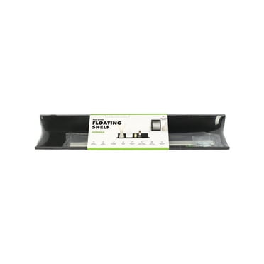 Hangman No Stud Floating Shelf - 24"- Black - Aluminum - Level and Hardware Included - No Drills or Anchors Needed