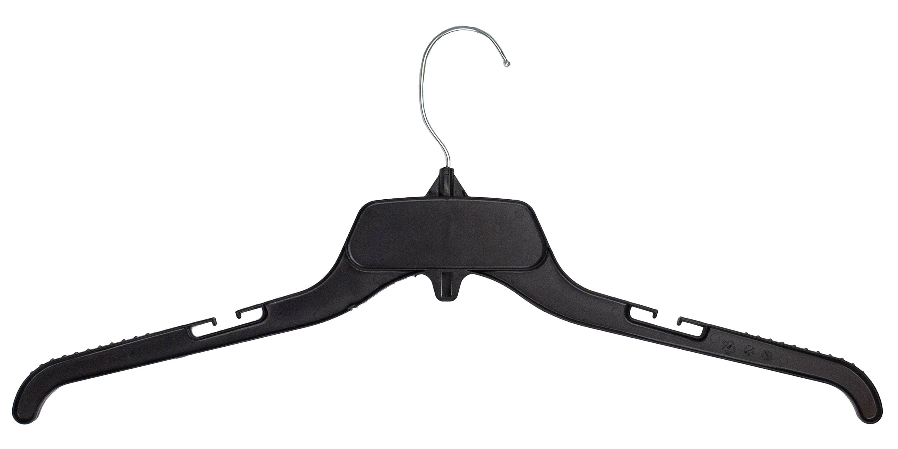 HangOn Shirt Hangers Recycled Plastic with Notches, Black, 19 Inch Pack of 25