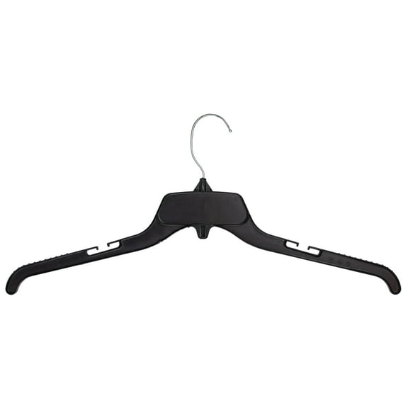 HangOn Shirt Hangers Recycled Plastic with Notches, Black, 19 Inch Pack of 25