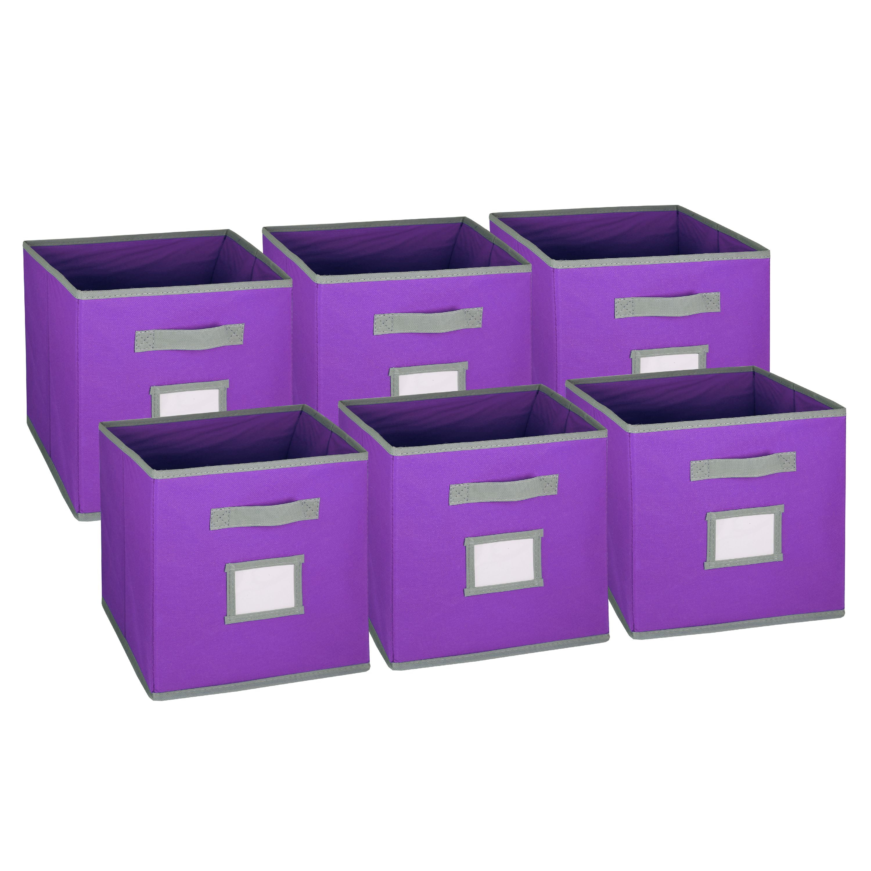 Hangorize? Collapsible Fabric Cubicle Storage Bin Set with Label Window