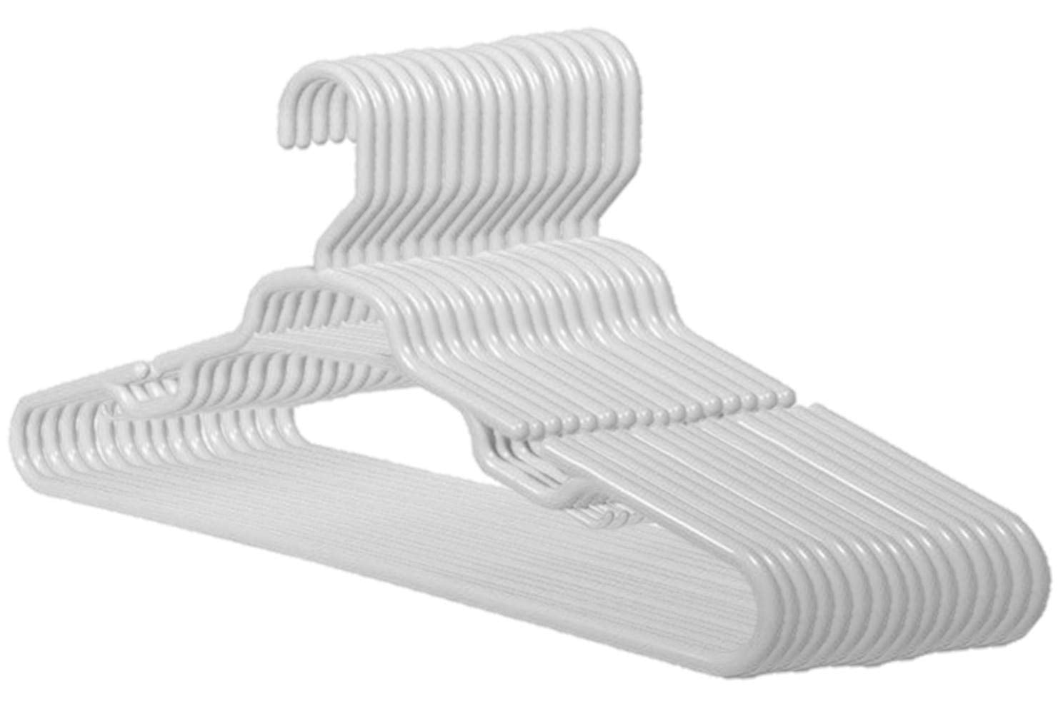 Hangorize Giant Plastic Tubular Hanger Set (Set of 24), White