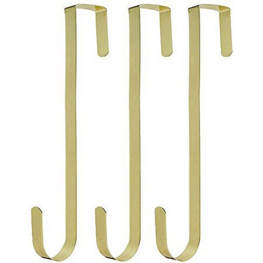 Hangorize Over the Door Hanger (Set of 3), Gold Christmas Wreath