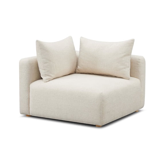 TOV Furniture Hangover Cream Heavy Textured Fabric Modular Corner Chair