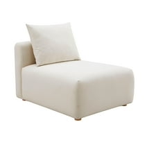 Hangover Cream Linen Modular Armless Chair